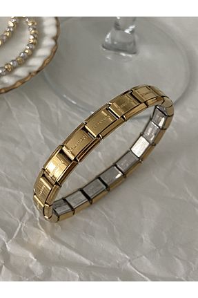 دستبند استیل (فولاد) طلائی زنانه استیل (فولاد) Nola Aksesuar - کد 760594643