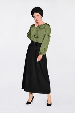 بلوز حجاب خاکی زنانه Straight TRENDTESETTÜR - کد 100089826