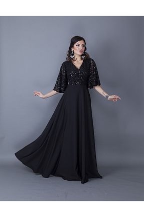 لباس مجلسی و فارغ التحصیلی مشکی زنانه پولک دوزی Bidoluelbise - کد 732165008