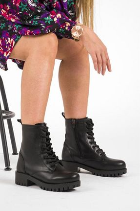 بوت / نیم بوت مشکی زنانه چرم مصنوعی Ayax - کد 32205024