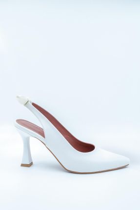 کفش مجلسی سفید زنانه چرم مصنوعی پاشنه نازک پاشنه متوسط ( 5 - 9 cm ) کد 106248245