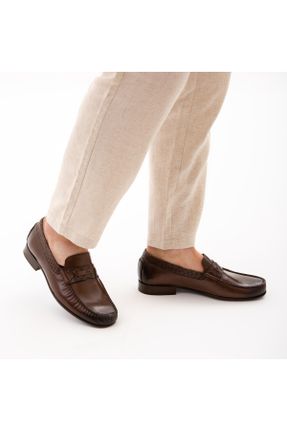 کفش کلاسیک قهوه ای مردانه چرم طبیعی پاشنه کوتاه ( 4 - 1 cm ) پاشنه ضخیم کد 274024260