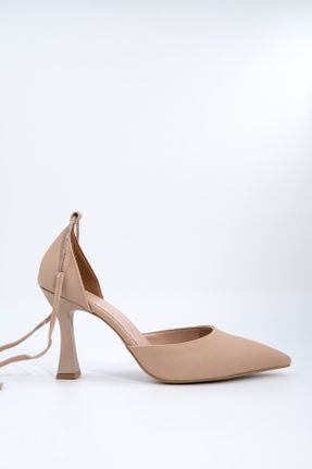 کفش مجلسی بژ زنانه چرم مصنوعی پاشنه نازک پاشنه متوسط ( 5 - 9 cm ) کد 248558087