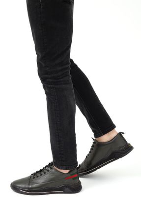 کفش کژوال سبز مردانه چرم طبیعی پاشنه کوتاه ( 4 - 1 cm ) پاشنه ساده کد 370577645