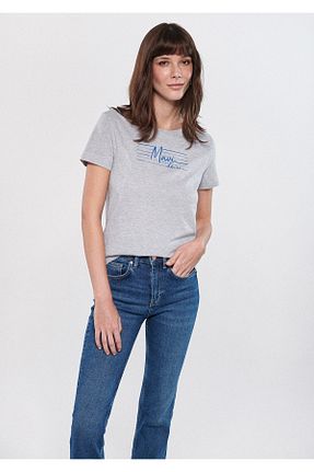 تیشرت طوسی زنانه رگولار Mavi - کد 640998665