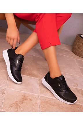 کفش اسنیکر مشکی زنانه بند دار galya shoes - کد 652497529