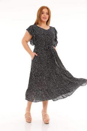 لباس سایز بزرگ مشکی زنانه پنبه (نخی) سایز بزرگ بافتنی کد 106851920