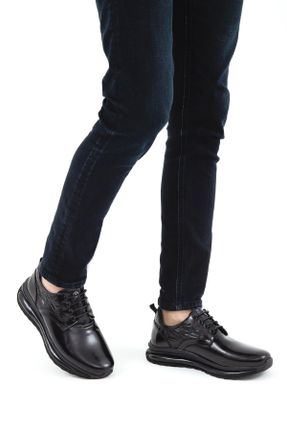 کفش کژوال مشکی مردانه چرم طبیعی پاشنه کوتاه ( 4 - 1 cm ) پاشنه ساده کد 368562008