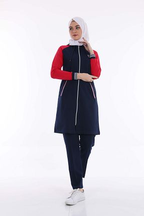 ست گرمکن حجاب سرمه ای زنانه رگولار Elif Okur - کد 4922908