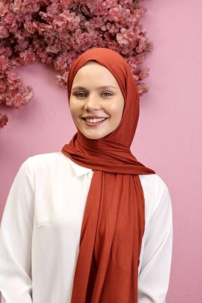 شال نارنجی زنانه پنبه ای SpecialScarf Hijab Fashion - کد 760975165