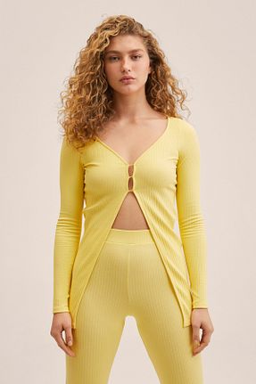 رویه زرد زنانه پنبه ای MANGO - کد 741948616