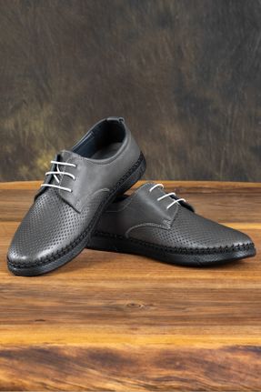 کفش کژوال طوسی مردانه چرم طبیعی پاشنه کوتاه ( 4 - 1 cm ) پاشنه ساده کد 761360489
