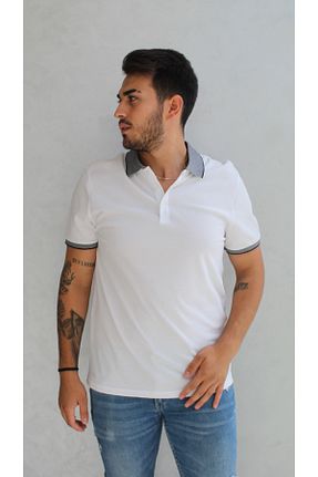 پولوشرت سفید مردانه پنبه ای Golf Port - کد 761176884