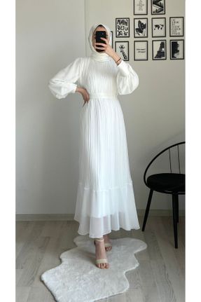 لباس سفید زنانه اورسایز بافتنی ویسکون کد 761168830
