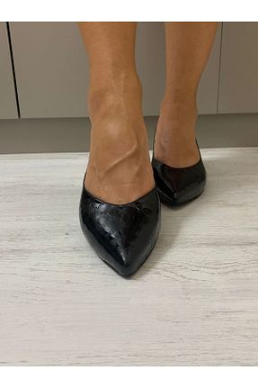 کفش پاشنه بلند کلاسیک مشکی زنانه چرم لاکی Kesim Shoes - کد 285464140