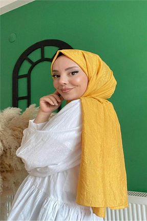 شال زرد زنانه ابریشم İpekel - کد 761123030