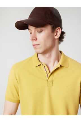 تی شرت نارنجی مردانه رگولار یقه پولو تکی کد 2838519