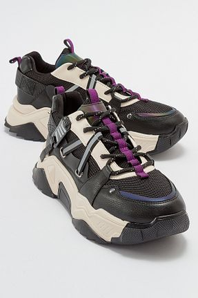 کفش اسنیکر مشکی زنانه بند دار luvishoes - کد 761433419