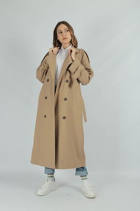 ترنچکت بژ زنانه پنبه ای Heggo - کد 761762742