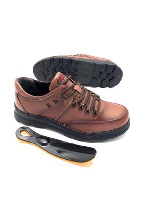 کفش کلاسیک قهوه ای مردانه چرم طبیعی پاشنه کوتاه ( 4 - 1 cm ) کد 48724846