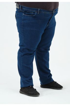 شلوار آبی مردانه جین پنبه (نخی) پاچه لوله ای کد 743972189