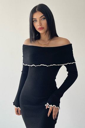 لباس مشکی زنانه تریکو vuvutasarım - کد 762126421