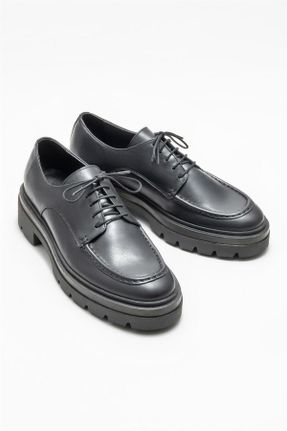 کفش کژوال مشکی مردانه چرم طبیعی پاشنه کوتاه ( 4 - 1 cm ) پاشنه ساده کد 762137758