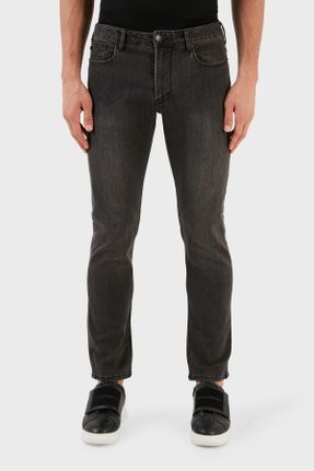 شلوار جین مشکی مردانه پاچه ساده فاق افتاده استاندارد کد 762712055