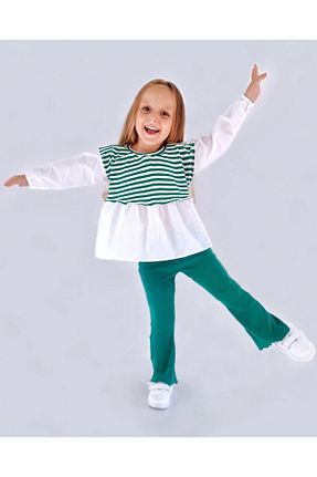 ست بالاتنه و پائین تنه سبز بچه گانه بافت le petit sole - کد 762509302