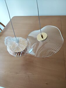 Luxury Exclusive Tekli Sarkıt Led Avize Jellyfish Gold Sarı Ledli