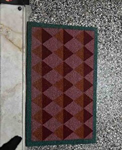 Kerala Coır Kapı Önü Paspası 45x75 Cm Kırmızı - Pembe