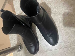 Tamer Tanca Kadın Hakiki Deri Siyah Floter Casual Bot
