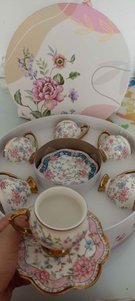 6 Kişilik Sakura Rose Porselen Kahve Fincanı 90 cc | Onedekor