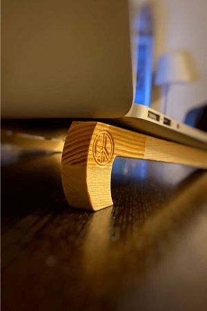 Laptop Tablet Standı Sehpası Soğutma Portatif Masif Ağaç Oyma