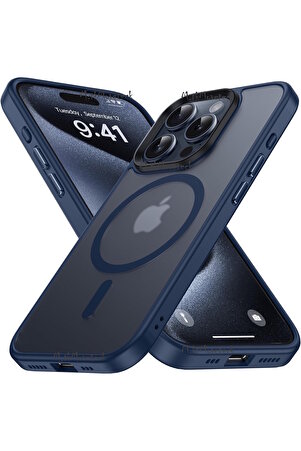 İphone 15 Pro Max Kılıf Kamera Yükseltili Magsafe Şarj Destekli Mat Renkli Kenar Hassas Buton Kapak