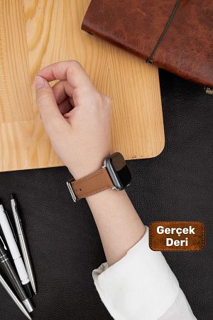 Apple Watch Deri Kordon 2 3 4 5 6 7 8 9 Se Ultra Uyumlu 42 44 45 49 mm Kayış