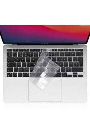 Apple Macbook Air 2020 13 Inc M1 A2337 / A2179 Uyumlu Şeffaf Sıvı Ve Toz Koruyucu Türkçe Q Klavye