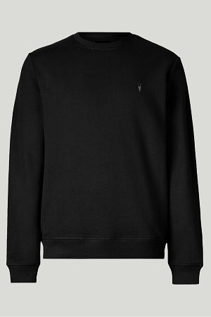 Siyah Renk Basic Bisiklet Yaka Erkek Sweatshirt