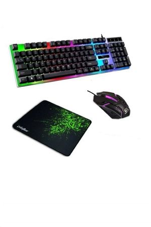 3in1 Everest Oyuncu Klavye Mouse Mause Pad Seti Kablolu Rgb Aydınlatmalı Set Gamer Pc Oyun Seti