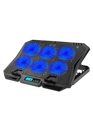 X6A Gaming Pad Laptop Cooler 6 Fanlı Notebook Soğutucu Mavi Led Işıklı Dizüstü Bilgisayar Standı