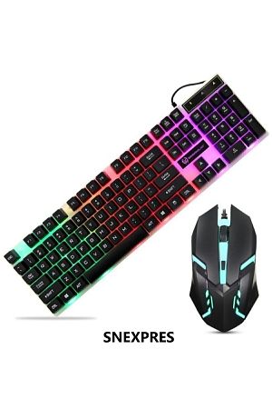 2in1 Rgb Işıklı Oyuncu Klavye Mouse Seti Mause Işıklı Klavye Mause Set 2in1