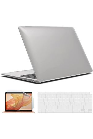 Macbook Air 13 Inç M1 Çip A2337 Tam Uyumlu Alt Üst Kılıf + Klavye Kılıfı + Ekran Koruyucu Film