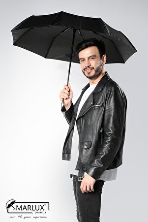 Siyah Tam Otomatik Rüzgarda Kırılmayan Erkek Şemsiye M21mar110mr001