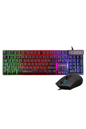 Km-Rx9 Cypher Siyah Usb Gökkuşağı Zemin Aydınlatmalı Q Standart Oyuncu Klavye + Mouse Set