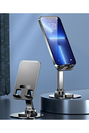 Yüksek Kaliteli Katlanabilir 360 Dönebilen Ayarlanabilir Telefon Tutucu Masa Üstü Tablet Standı