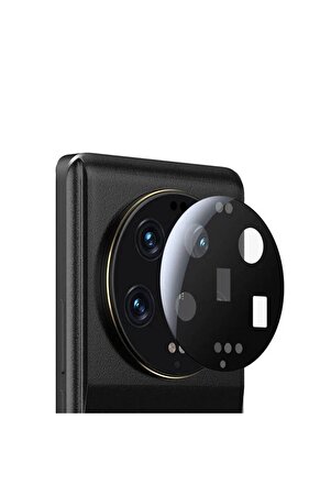 Xiaomi Mi 13 Ultra Uyumlu Siyah Çerçeveli Kamera Lens Koruyucu Tamperli Cam