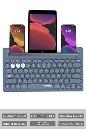 Bluetooth Ultra İnce+Şarjlı Q Mac/Win/Android/Ios Uyumlu Kablosuz klavye