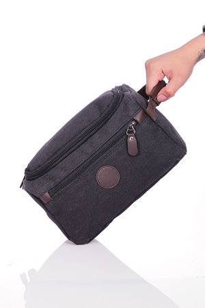 23450 Kanvas El Çantası El Portföyü Günlük Çanta Kişisel Çanta Clutch Çanta Siyah Şık Tasarım