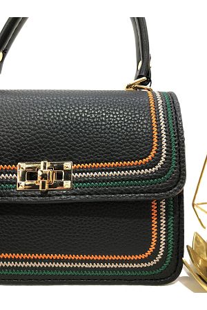 Siyah Renk Gold Zincir Askılı Dikiş Detaylı Eşarp Aksesuarlı Bol Gözlü Yeni Sezon Kadın Çantası