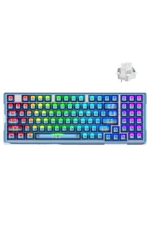 Rgb Beyaz Switch Mekanik Klavye Z-94j Tri-mode Wireless, Bluetooth
